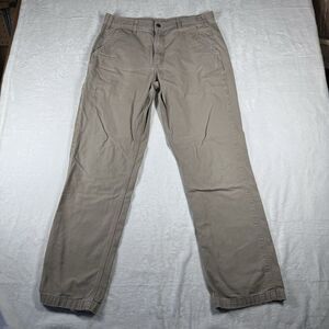 Men's Carhartt Relaxed Fit‎ Cargo Pants Khaki 36 X 34 Work Straight